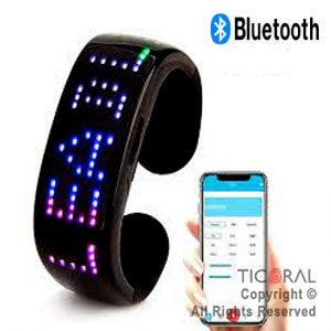 BRAZALETE CON DISPLAY BLUETOOTH USB LUMINOSO LED x 1